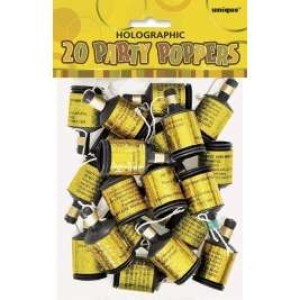 Gold Glitz Holographic Poppers - 20pk  | Cakes & Bakes | Cake Delivery