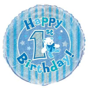 Blue 1st Birthday Balloon - 18" Inflated  | Cakes & Bakes | Cake Delivery