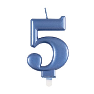 Blue Metallic Number 5 Birthday Candle  | Cakes & Bakes | Cake Delivery