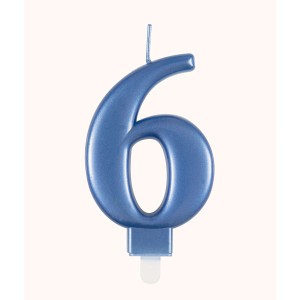 Blue Metallic Number 6 Birthday Candle  | Cakes & Bakes | Cake Delivery