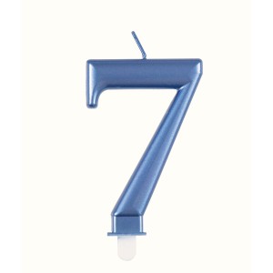Blue Metallic Number 7 Birthday Candle  | Cakes & Bakes | Cake Delivery