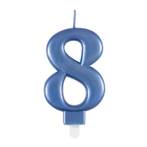 Blue Metallic Number 8 Birthday Candle  | Cakes & Bakes | Cake Delivery