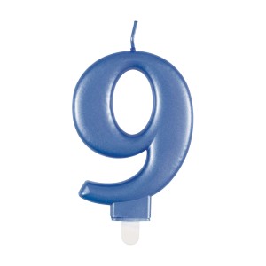 Blue Metallic Number 9 Birthday Candle  | Cakes & Bakes | Cake Delivery