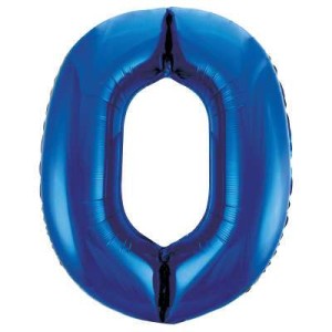 Blue Number 0 Foil Balloon - 34" Inflated  | Cakes & Bakes | Cake Delivery