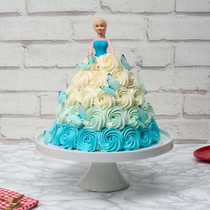 Blue Sapphire Barbie Cake