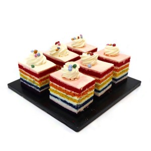 Rainbow Vanilla Cake Slices  | Cakes & Bakes | Cake Delivery