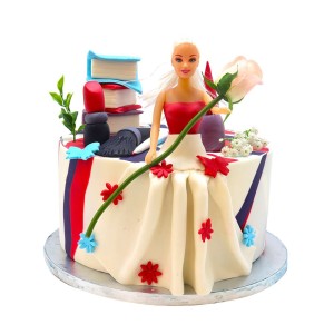 Fashionista Booklover Barbie Cake