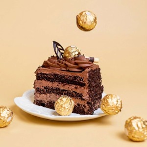 Ferrero Rocher Cake Slices