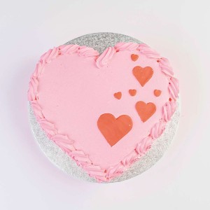 Floating Hearts Valentine's Cake