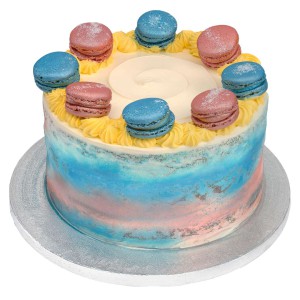 Gender Reveal Macaroons Cake