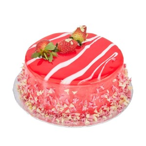 Glittering Strawberry Mirror Glaze Cake