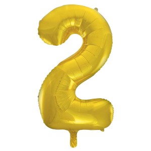 Gold Number 2 Foil Balloon - 34" Inflated  | Cakes & Bakes | Cake Delivery