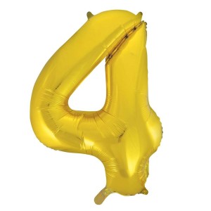 Gold Number 4 Foil Balloon - 34" Inflated  | Cakes & Bakes | Cake Delivery