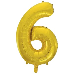 Gold Number 6 Foil Balloon - 34" Inflated  | Cakes & Bakes | Cake Delivery
