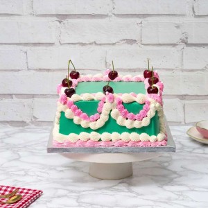 Green Cherry Square Cake