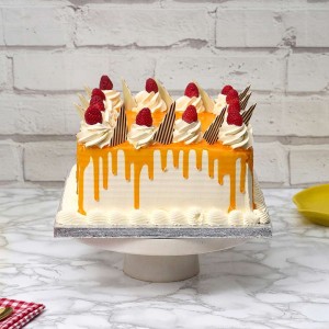 Mango Swirl Square Cake