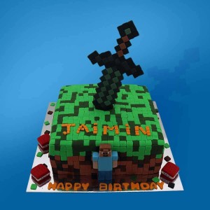 Minecraft Theme Cake