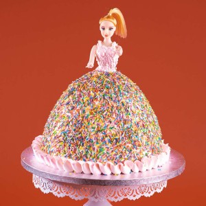 Multi Sprinkler Barbie Doll Cake