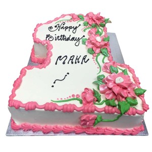 Pink Floral Numerical Cake | Cakes & Bakes | Cake Delivery