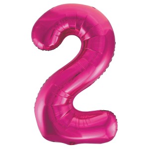 Pink Number 2 Foil Balloon - 34" Inflated  | Cakes & Bakes | Cake Delivery