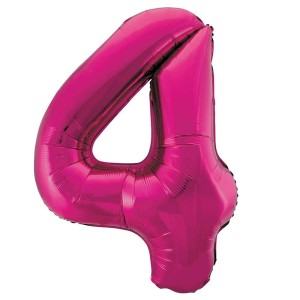 Pink Number 4 Foil Balloon - 34" Inflated  | Cakes & Bakes | Cake Delivery  | Cakes & Bakes | Cake Delivery