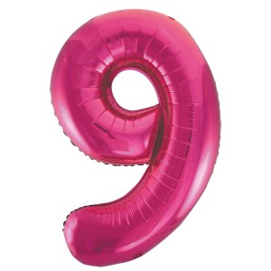 Pink Number 9 Foil Balloon - 34" Inflated  | Cakes & Bakes | Cake Delivery