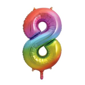 Rainbow Number 8 Foil Balloon - 34" Inflated  | Cakes & Bakes | Cake Delivery