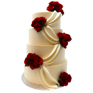 Rose Cascade Wedding Cake