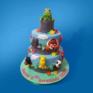 Safari Animal Tower Cake