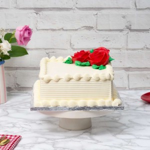 Square Ivory Enchantment Vanilla Cake