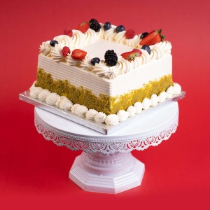 White Swirl Pistachio Delight Cake
