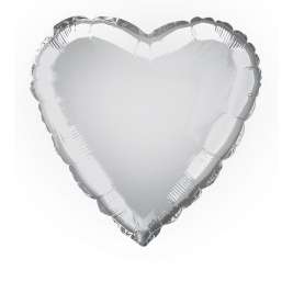 Solid Silver Heart Foil Balloon - 18 Inches | Cakes & Bakes | Cake Delivery