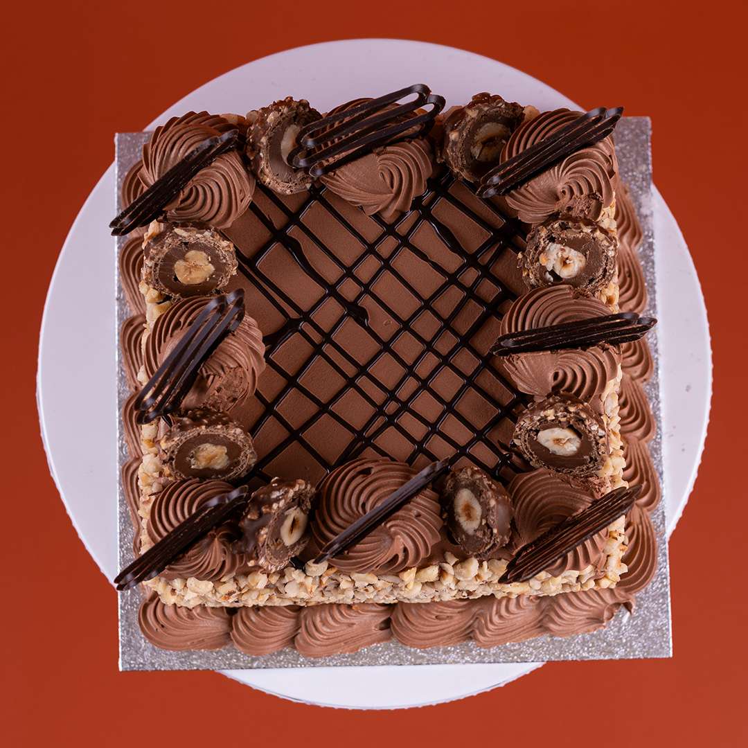 6 Inch Mini Ferrocher Square Cake