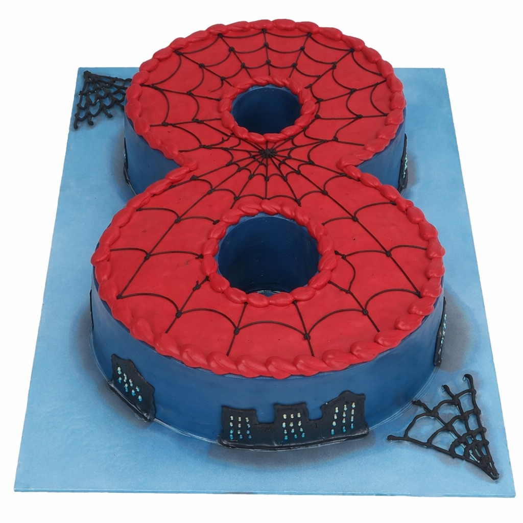 8 Numerical Spiderman Cake
