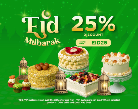 Eid Mubarak! 25% for VIP Customers, 15% off for regular customers