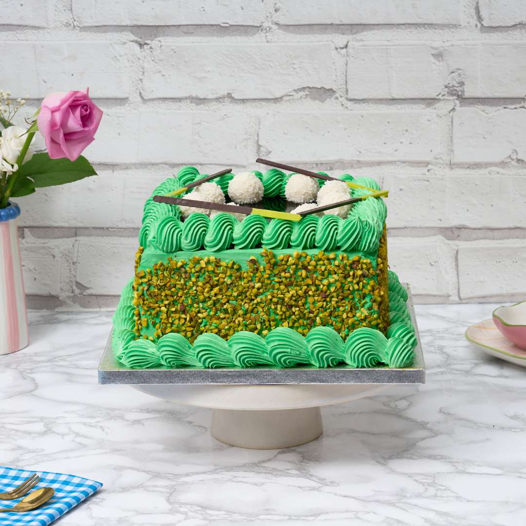 Choco Pistachio Square Cake