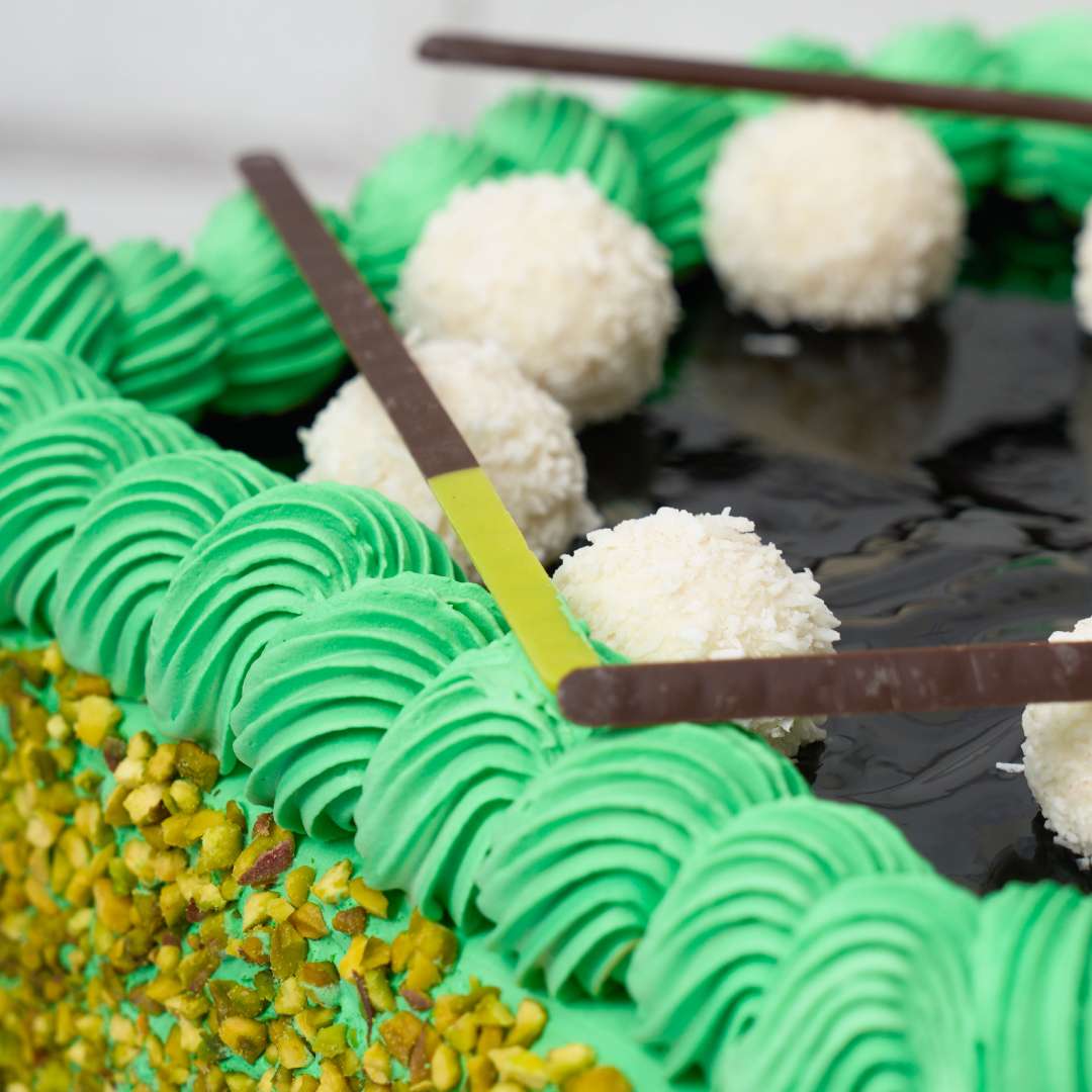Choco Pistachio Square Cake