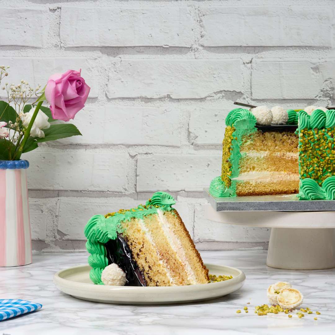 Choco Pistachio Square Cake