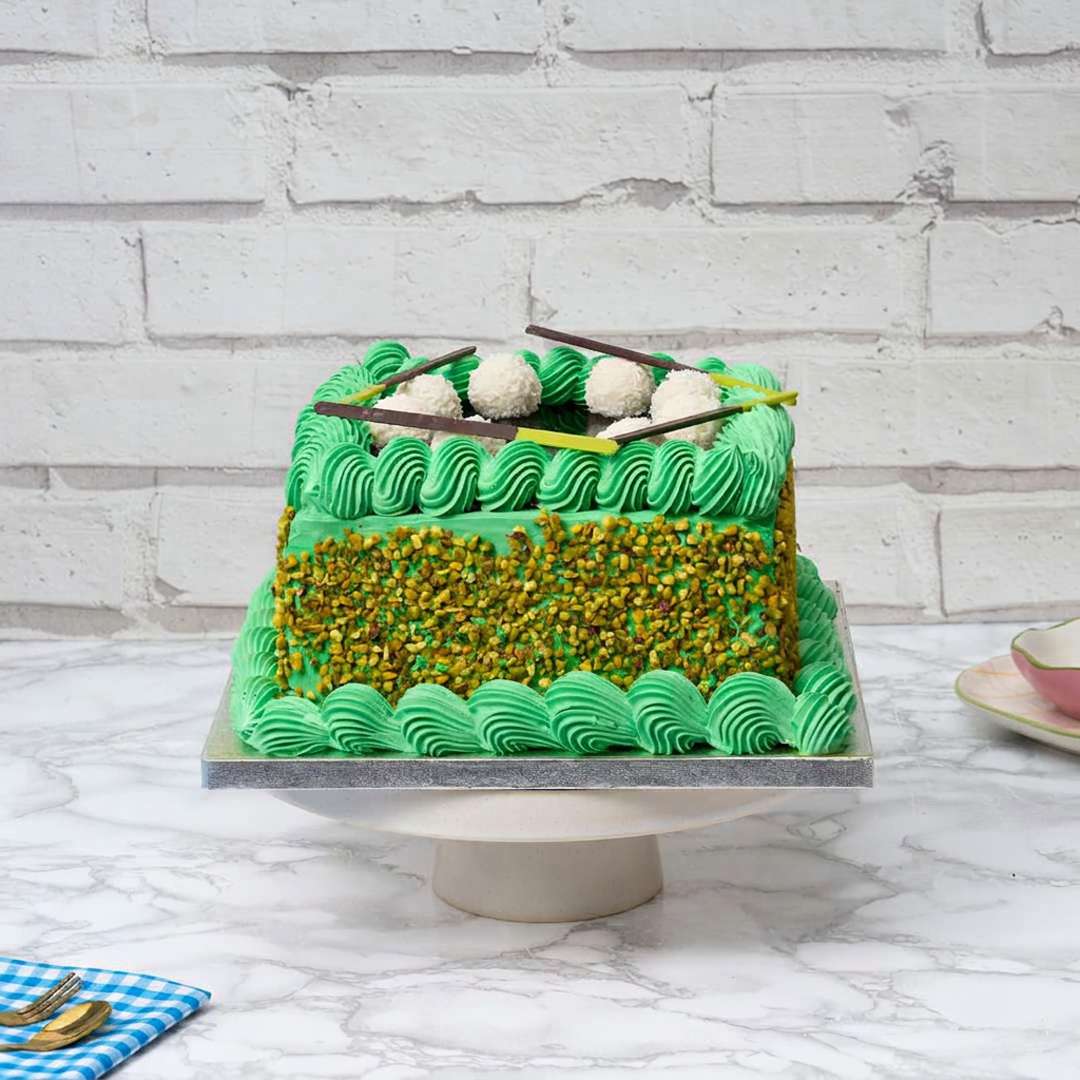 Choco Pistachio Square Cake