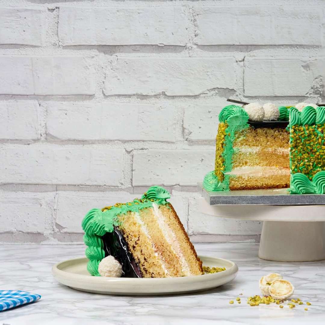 Choco Pistachio Square Cake