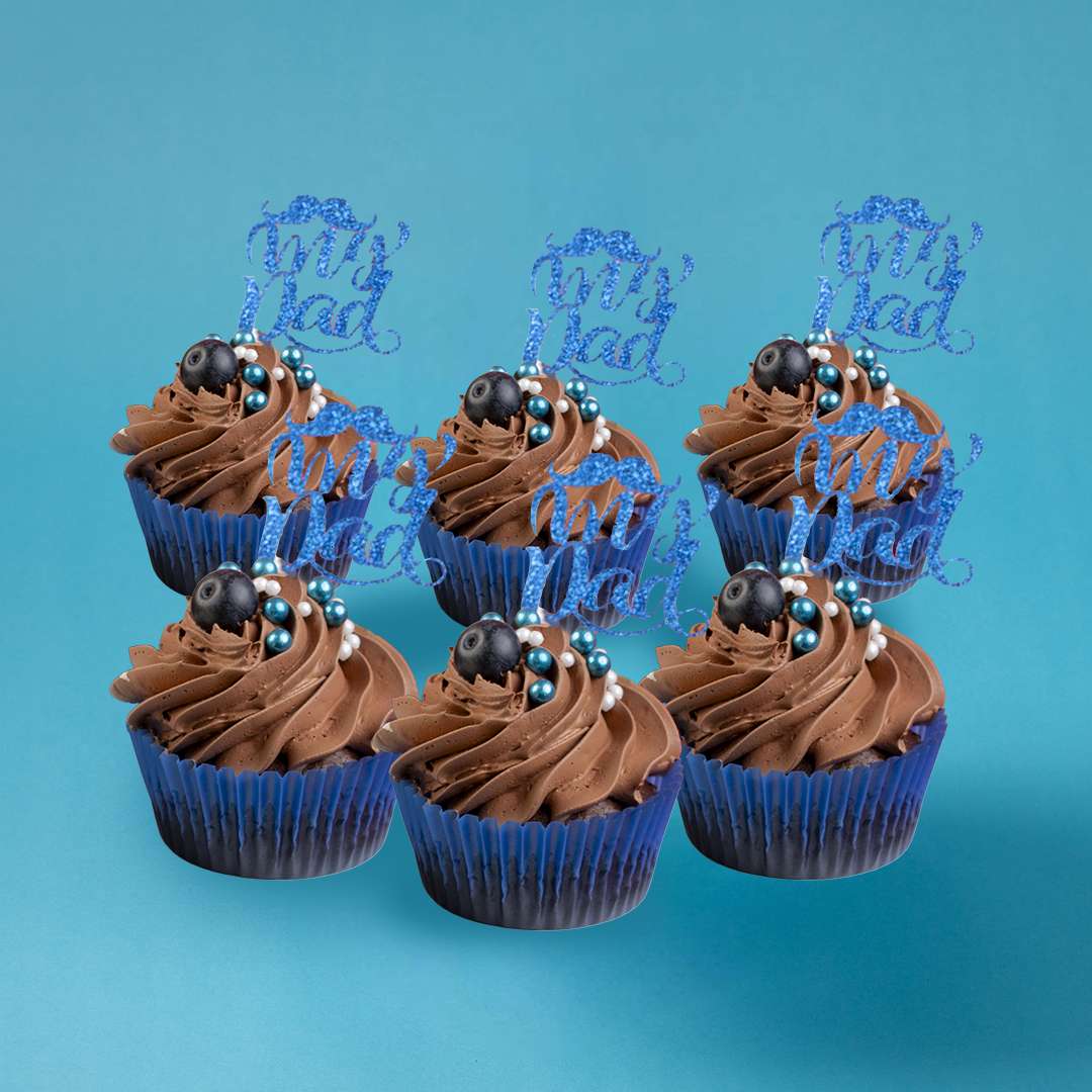 fathers day Chocolate Blueberry Cupcakes