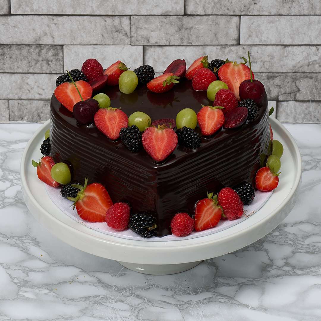 Chocolate Truffle Heart Cake