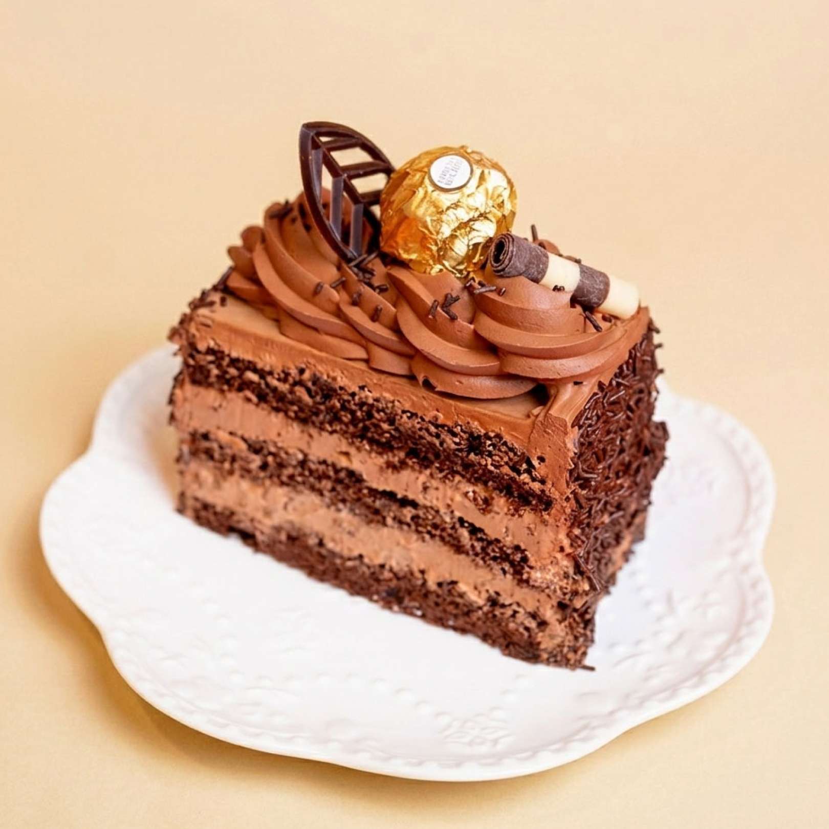 Ferrero Rocher Cake Slices