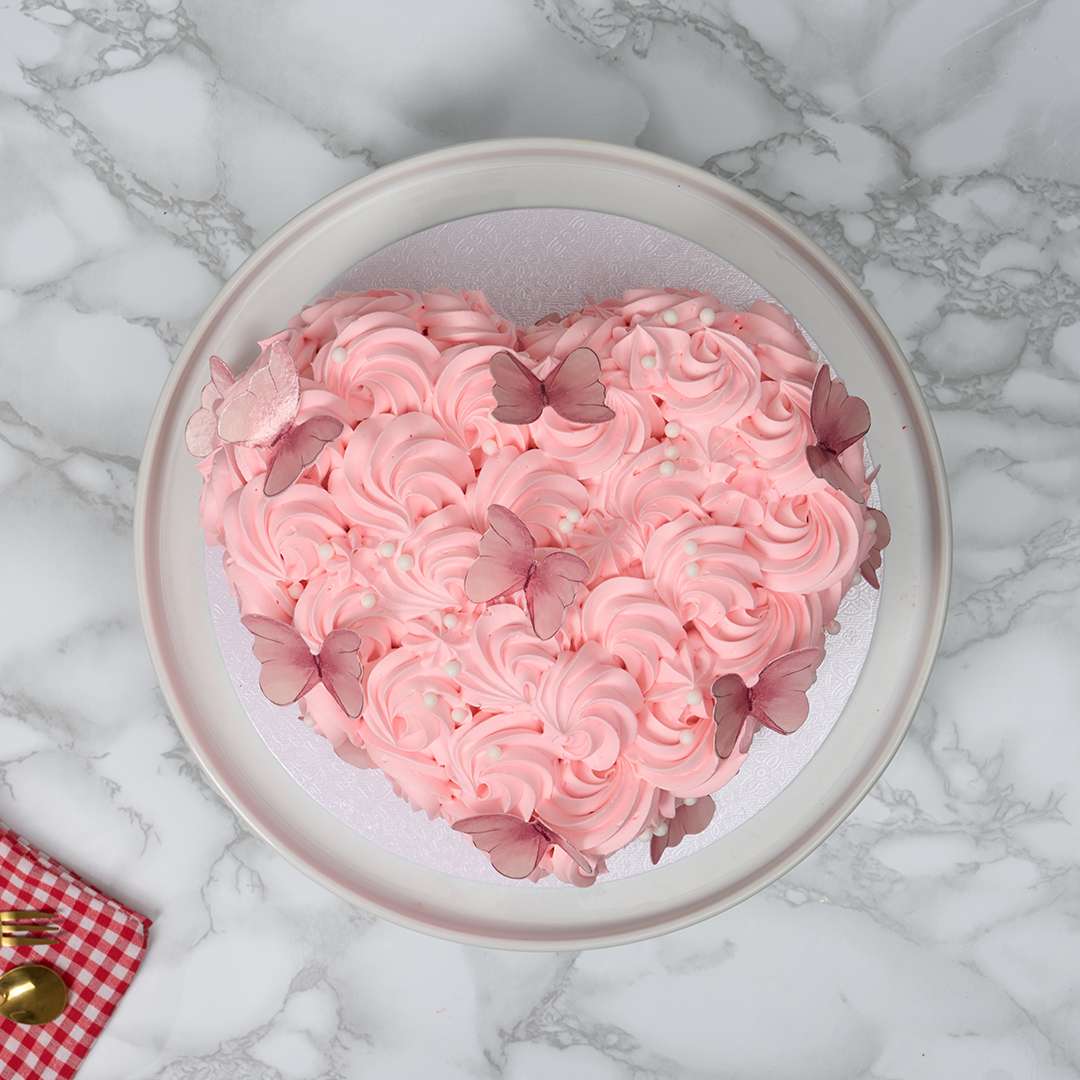 Floating Hearts Valentine's Cake
