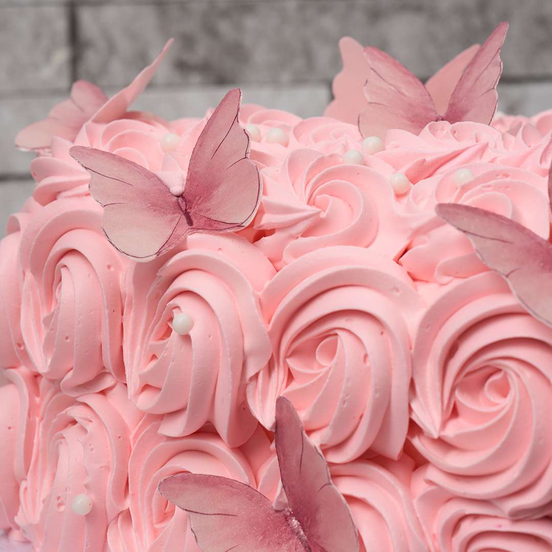 Floating Hearts Valentine's Cake