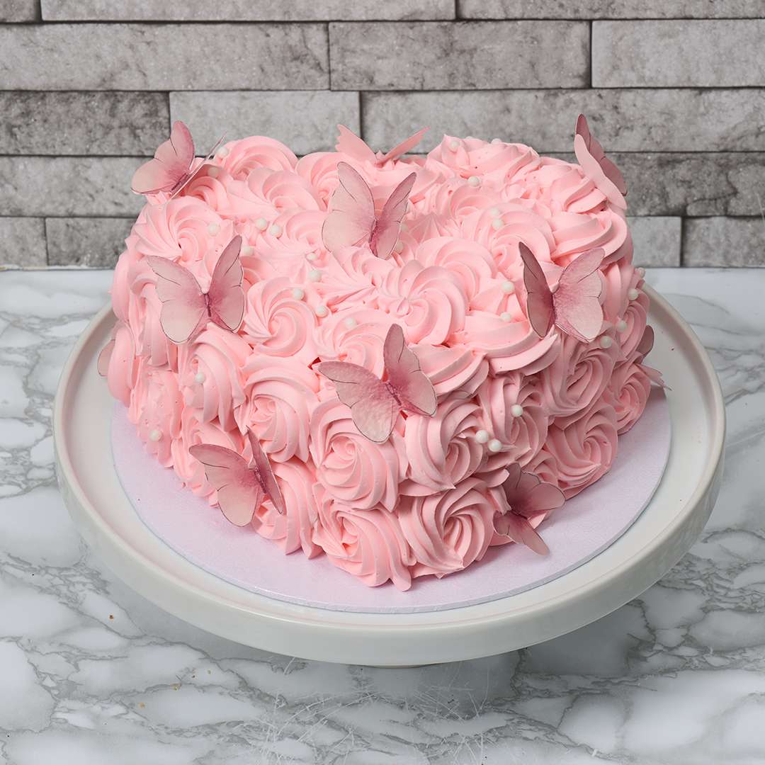 Floating Hearts Valentine's Cake