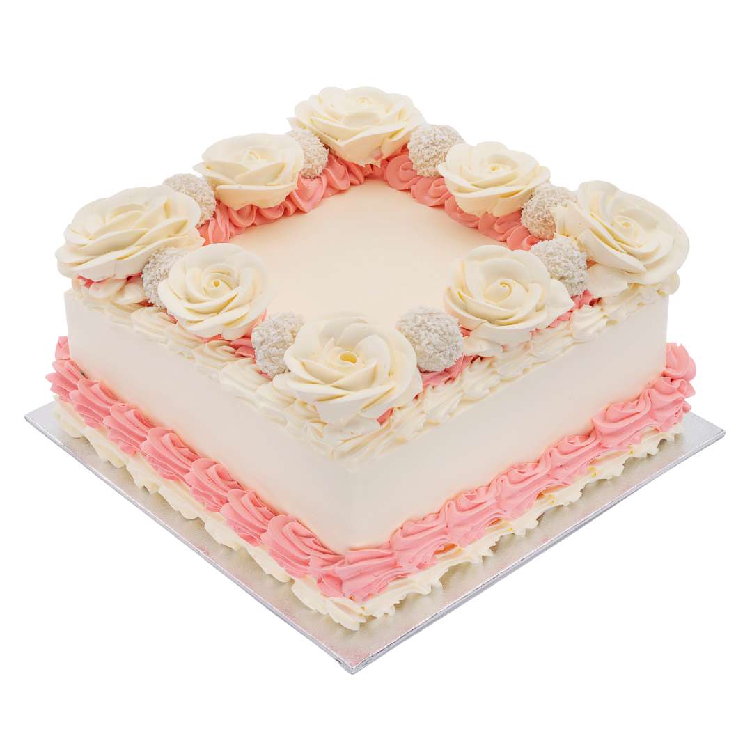 Raffaello Cake Recipe - Eggless Coconut Almond Layer Cake Recipe