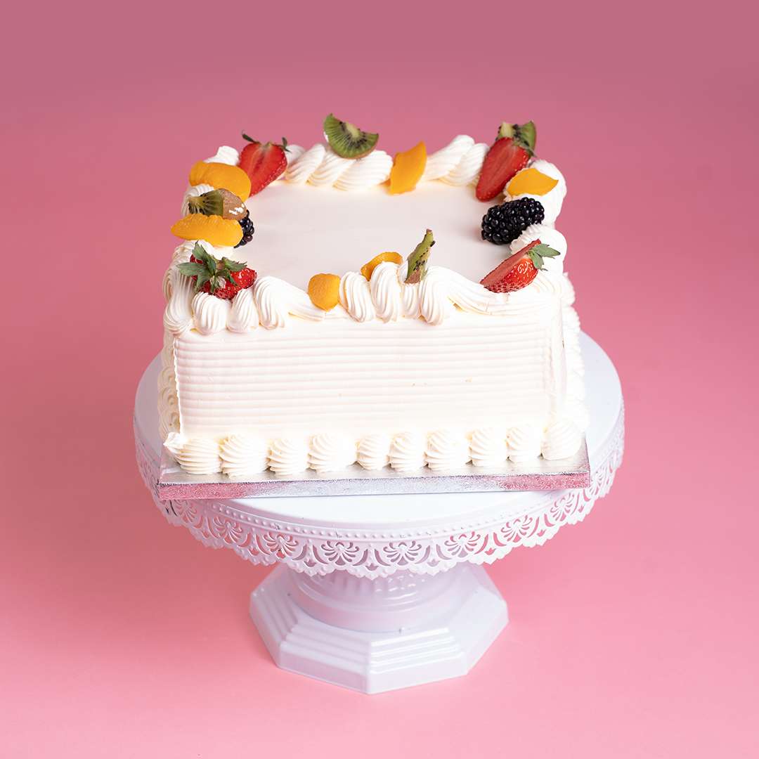 Fruity Swirl Delight Square Cake