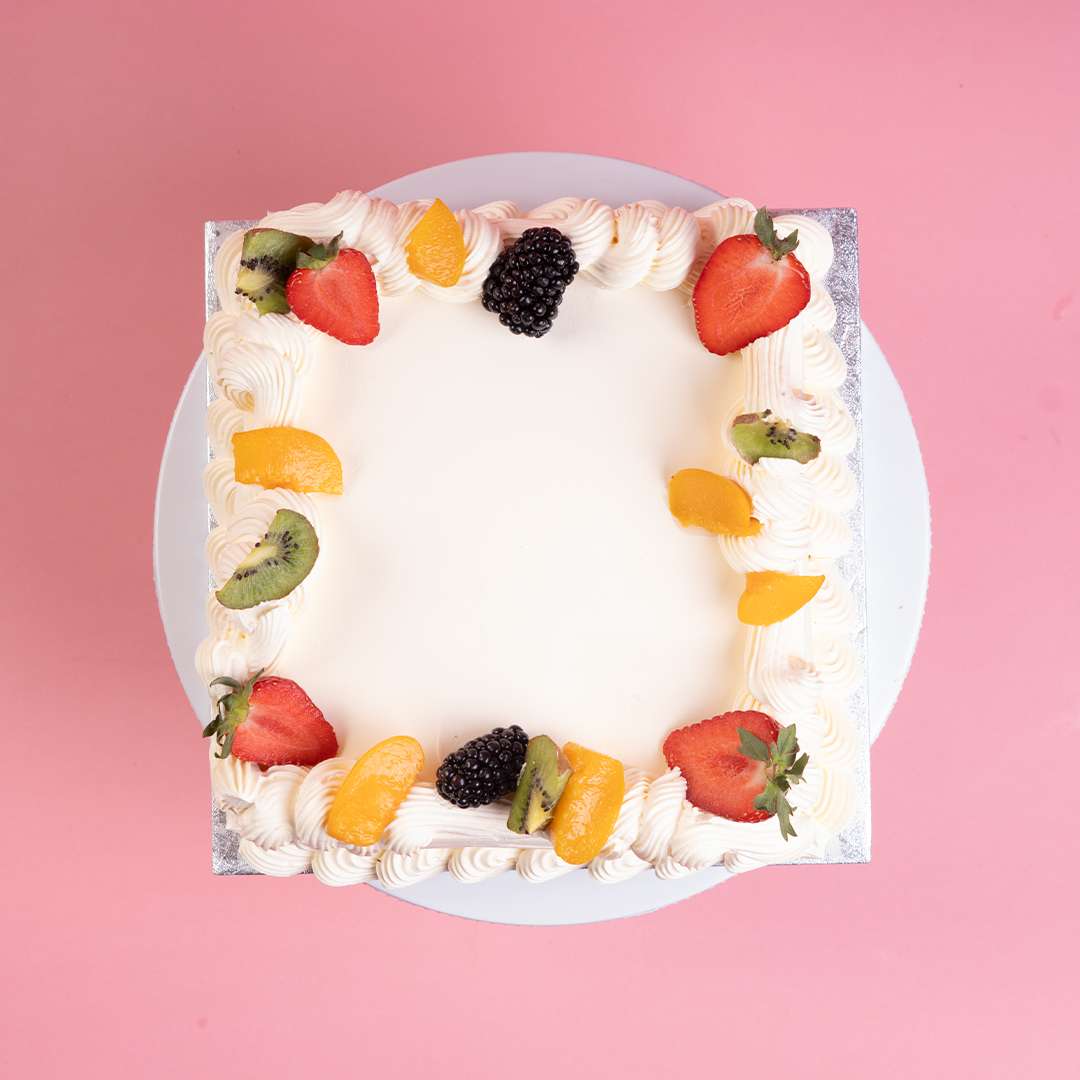 Fruity Swirl Delight Square Cake