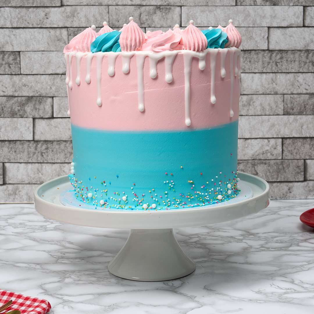 Floral Gender Reveal Cake | Cakes & Bakes | Cake Delivery